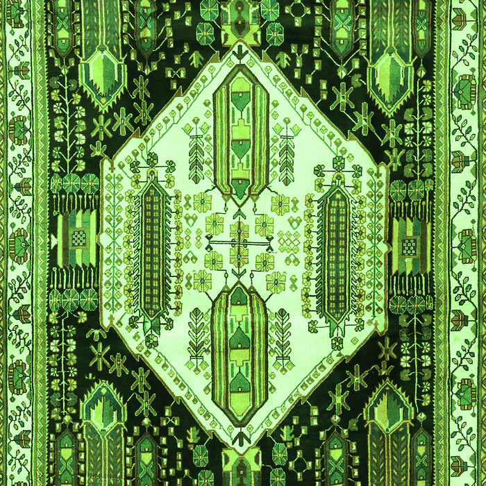 Serging Thickness of Machine Washable Persian Green Traditional Area Rugs, wshtr2959grn