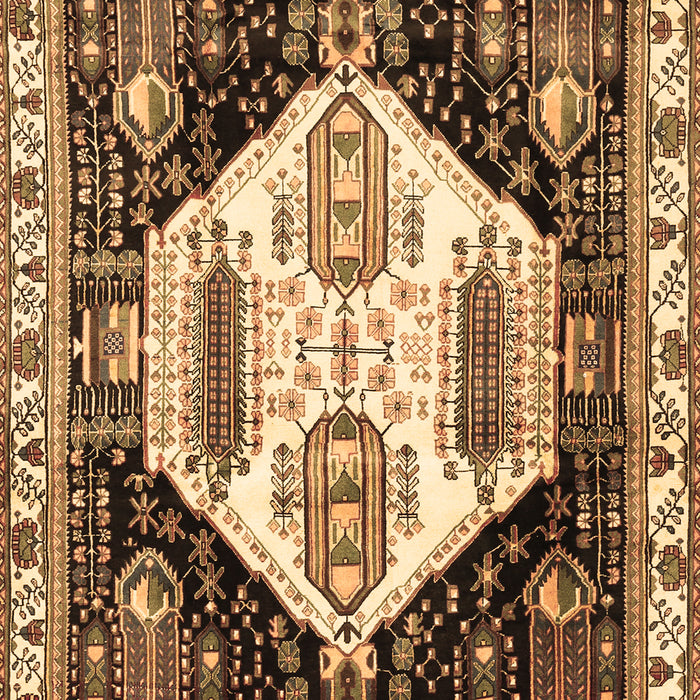 Machine Washable Persian Brown Traditional Rug, wshtr2959brn