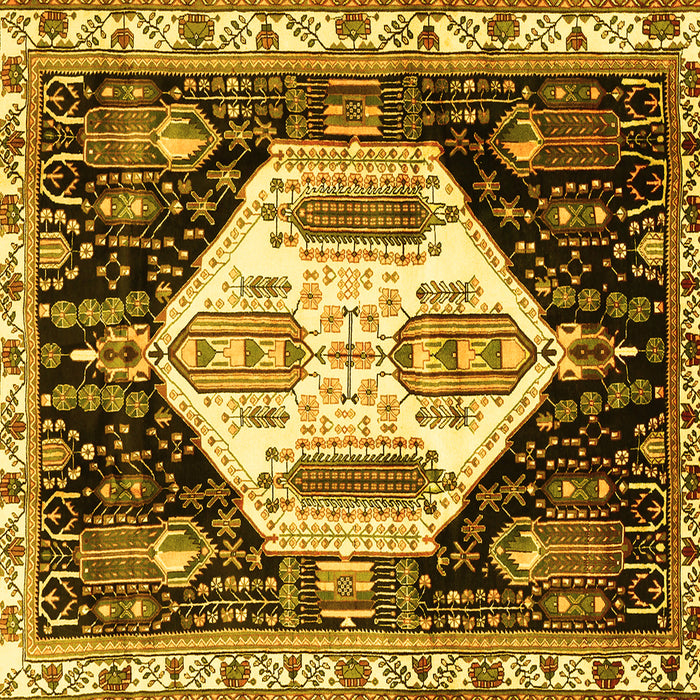 Square Persian Yellow Traditional Rug, tr2959yw