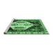 Sideview of Machine Washable Persian Emerald Green Traditional Area Rugs, wshtr2959emgrn