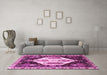 Machine Washable Persian Pink Traditional Rug in a Living Room, wshtr2959pnk