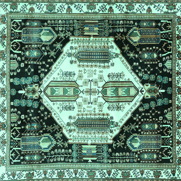 Square Persian Turquoise Traditional Rug, tr2959turq