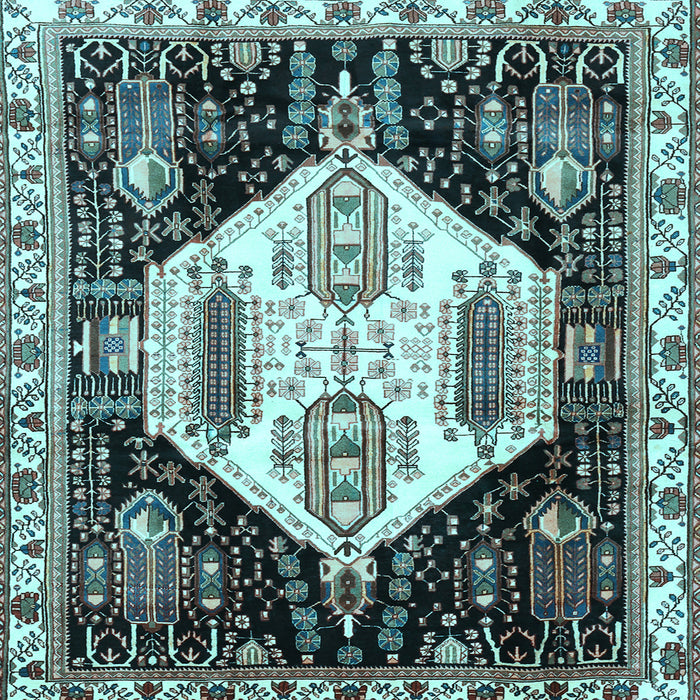 Square Machine Washable Persian Light Blue Traditional Rug, wshtr2959lblu