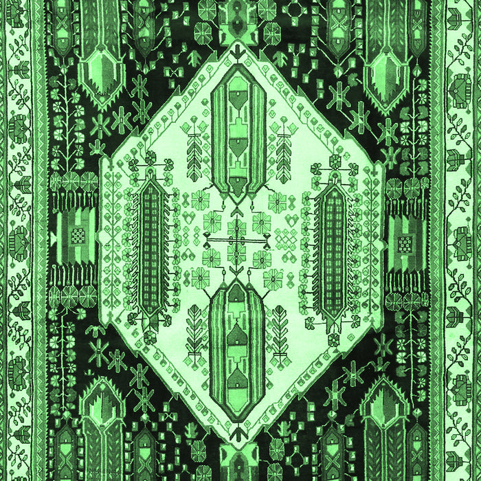 Machine Washable Persian Emerald Green Traditional Area Rugs, wshtr2959emgrn