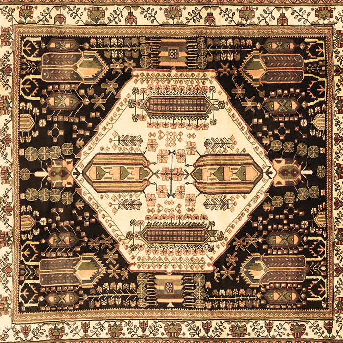 Square Machine Washable Persian Brown Traditional Rug, wshtr2959brn