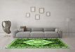 Machine Washable Persian Green Traditional Area Rugs in a Living Room,, wshtr2959grn