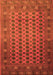 Serging Thickness of Machine Washable Southwestern Orange Country Area Rugs, wshtr295org