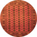 Square Southwestern Orange Country Rug, tr295org