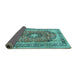 Sideview of Medallion Turquoise Traditional Rug, tr2960turq