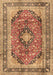 Machine Washable Medallion Brown Traditional Rug, wshtr2960brn