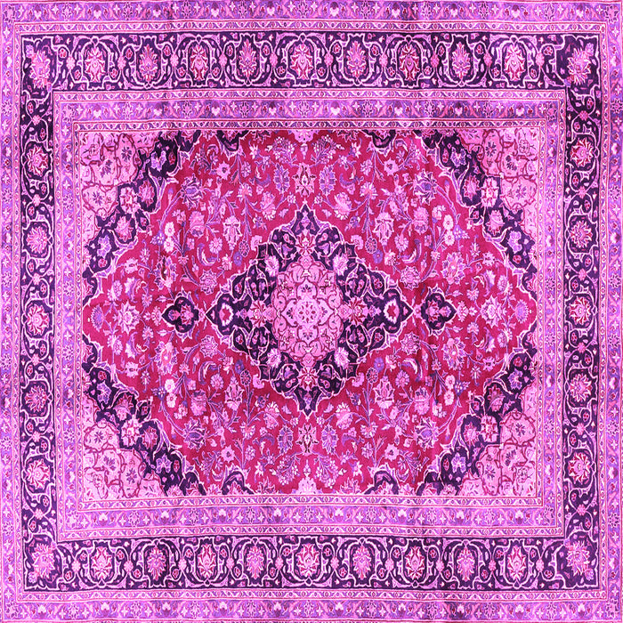 Square Machine Washable Medallion Pink Traditional Rug, wshtr2960pnk