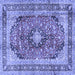 Square Medallion Blue Traditional Rug, tr2960blu