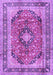 Machine Washable Medallion Purple Traditional Area Rugs, wshtr2960pur