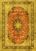 Machine Washable Medallion Yellow Traditional Rug, wshtr2960yw