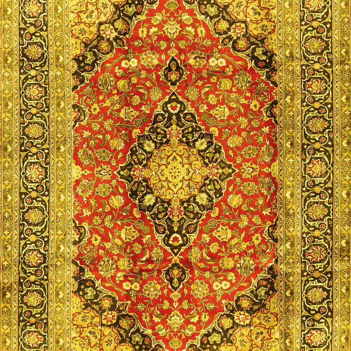 Medallion Yellow Traditional Rug, tr2960yw