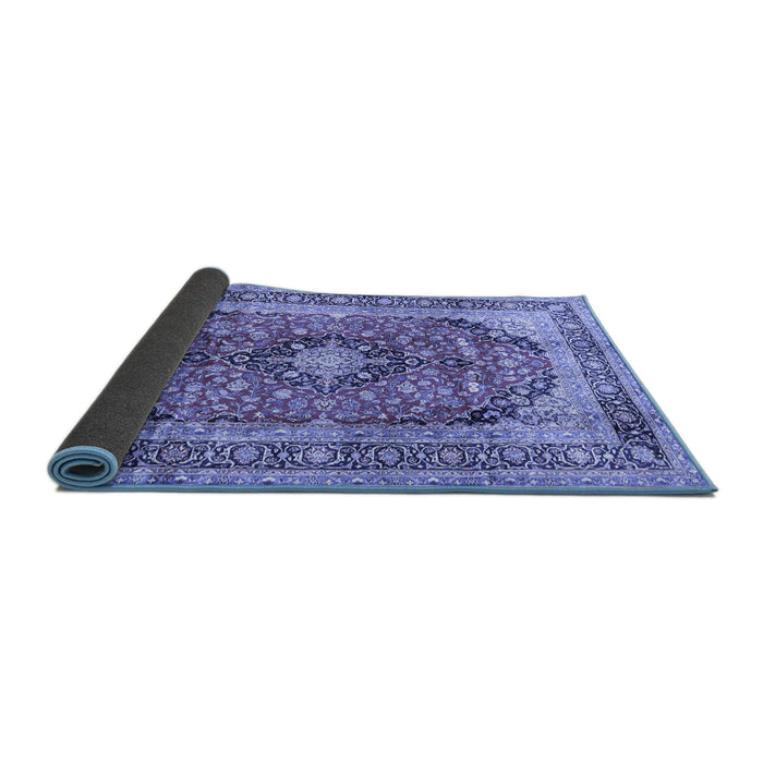 Sideview of Medallion Blue Traditional Rug, tr2960blu