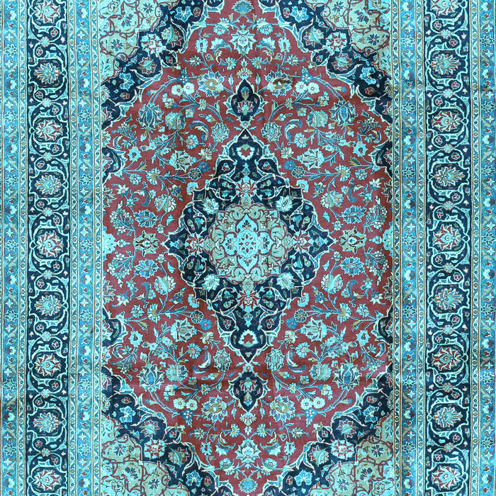 Medallion Light Blue Traditional Rug, tr2960lblu