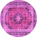 Round Medallion Pink Traditional Rug, tr2960pnk