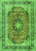 Serging Thickness of Machine Washable Medallion Green Traditional Area Rugs, wshtr2960grn