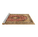 Sideview of Machine Washable Medallion Brown Traditional Rug, wshtr2960brn