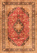 Serging Thickness of Machine Washable Medallion Orange Traditional Area Rugs, wshtr2960org