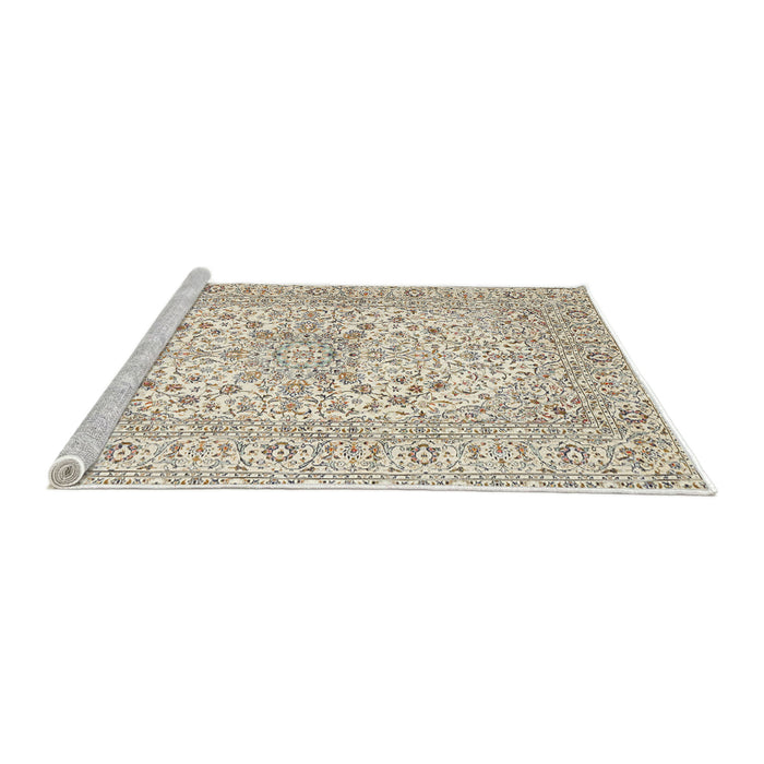 Sideview of Machine Washable Traditional Brown Rug, wshtr2961
