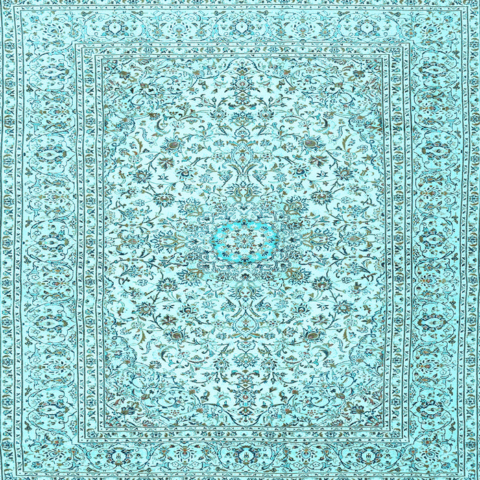 Square Machine Washable Persian Light Blue Traditional Rug, wshtr2961lblu