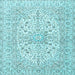 Square Machine Washable Persian Light Blue Traditional Rug, wshtr2961lblu