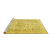 Sideview of Machine Washable Persian Yellow Traditional Rug, wshtr2961yw