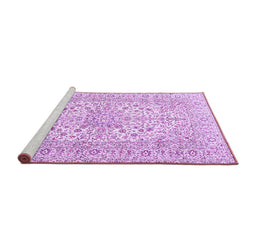 Sideview of Machine Washable Persian Purple Traditional Area Rugs, wshtr2961pur