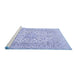 Sideview of Machine Washable Persian Blue Traditional Rug, wshtr2961blu