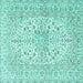 Square Persian Turquoise Traditional Rug, tr2961turq