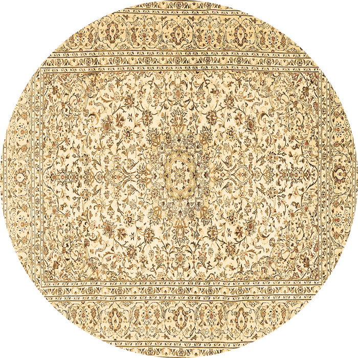 Round Machine Washable Persian Brown Traditional Rug, wshtr2961brn