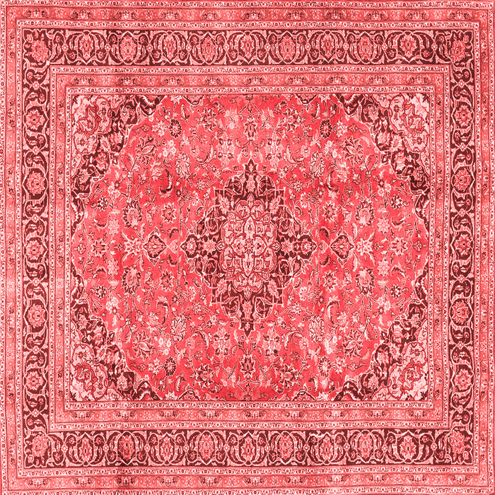 Machine Washable Medallion Red Traditional Rug, wshtr2962red