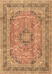 Medallion Brown Traditional Rug, tr2962brn