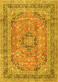 Medallion Yellow Traditional Rug, tr2962yw