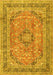 Medallion Yellow Traditional Rug, tr2962yw