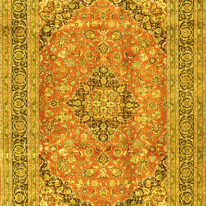Medallion Yellow Traditional Rug, tr2962yw