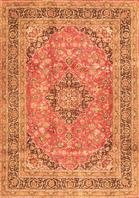 Medallion Orange Traditional Rug, tr2962org