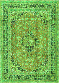 Medallion Green Traditional Rug, tr2962grn