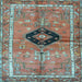 Square Persian Light Blue Traditional Rug, tr2963lblu