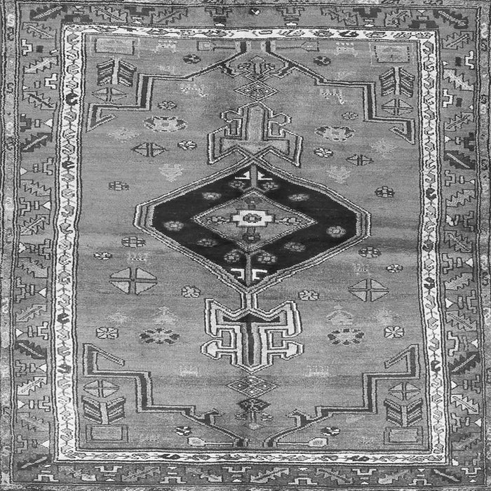 Round Machine Washable Persian Gray Traditional Rug, wshtr2963gry