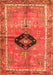 Serging Thickness of Machine Washable Persian Orange Traditional Area Rugs, wshtr2963org