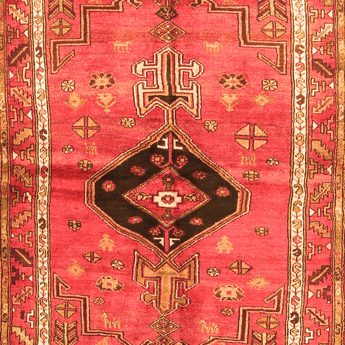 Serging Thickness of Machine Washable Persian Orange Traditional Area Rugs, wshtr2963org