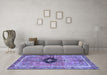 Machine Washable Persian Blue Traditional Rug in a Living Room, wshtr2963blu