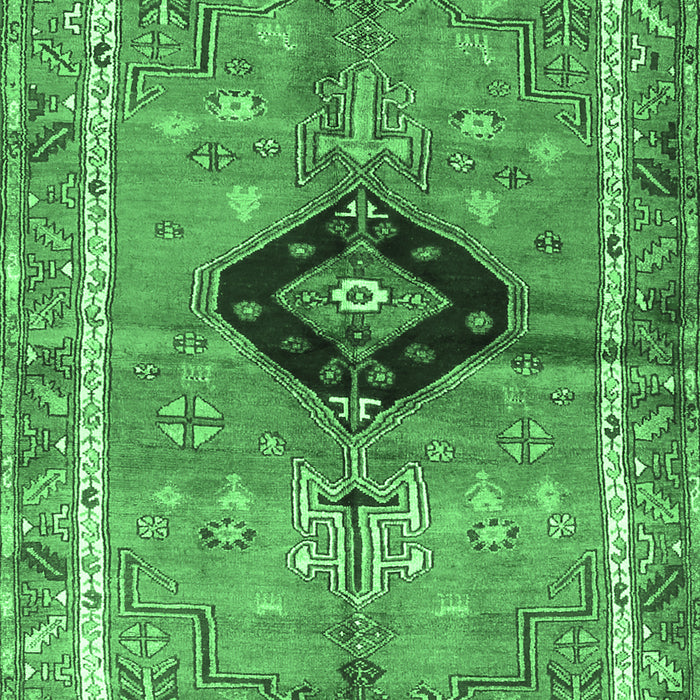Machine Washable Persian Emerald Green Traditional Area Rugs, wshtr2963emgrn
