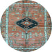 Round Persian Light Blue Traditional Rug, tr2963lblu