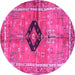 Round Persian Pink Traditional Rug, tr2963pnk