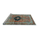 Sideview of Machine Washable Persian Light Blue Traditional Rug, wshtr2963lblu