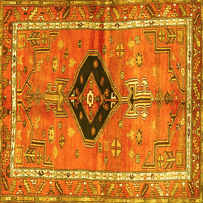 Square Persian Yellow Traditional Rug, tr2963yw